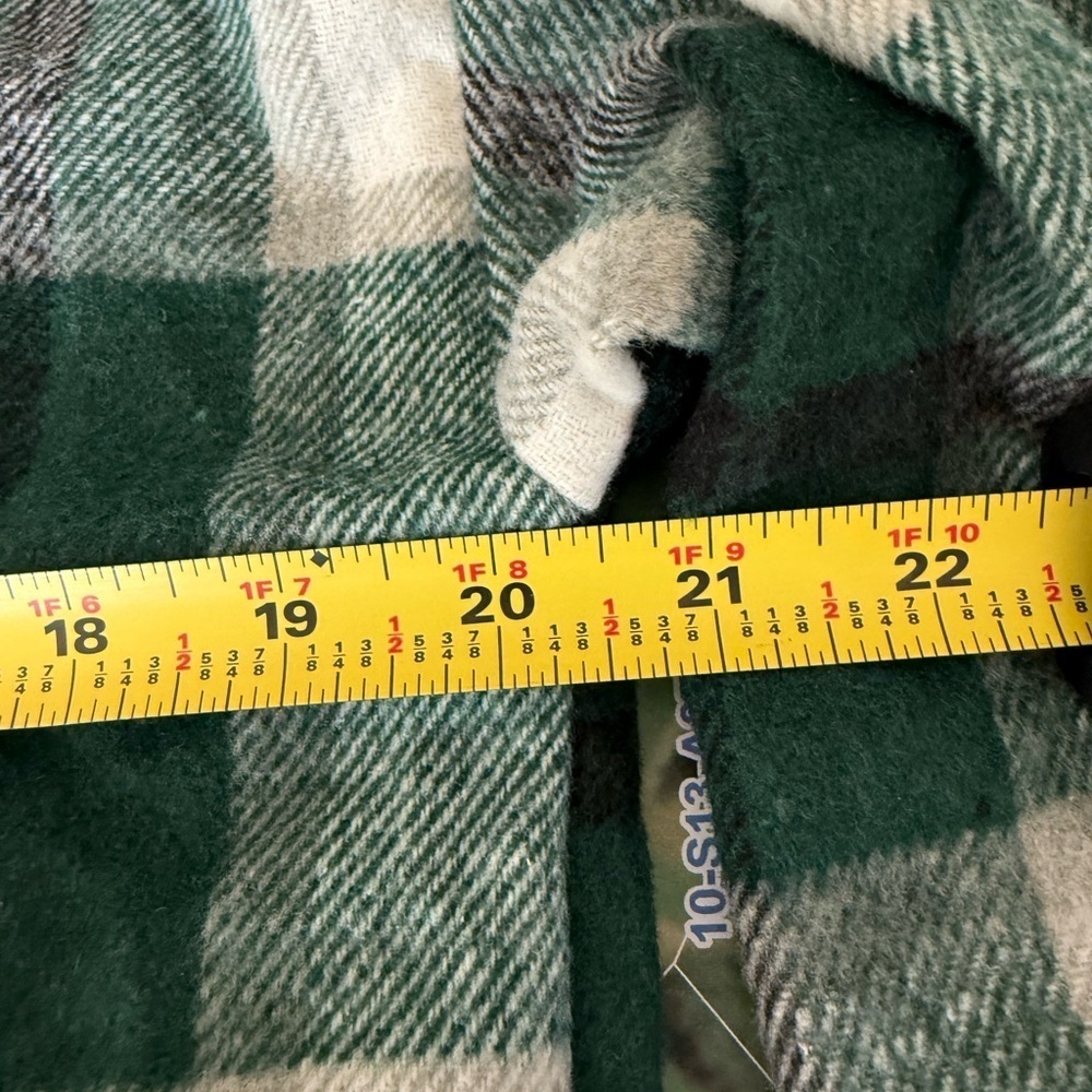 NWT Plaid Unlined Shacket Jacket SZ M Green Whte Black - Picture 12 of 12